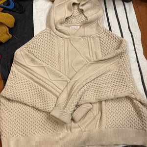 Free People fisherman knit hoodie